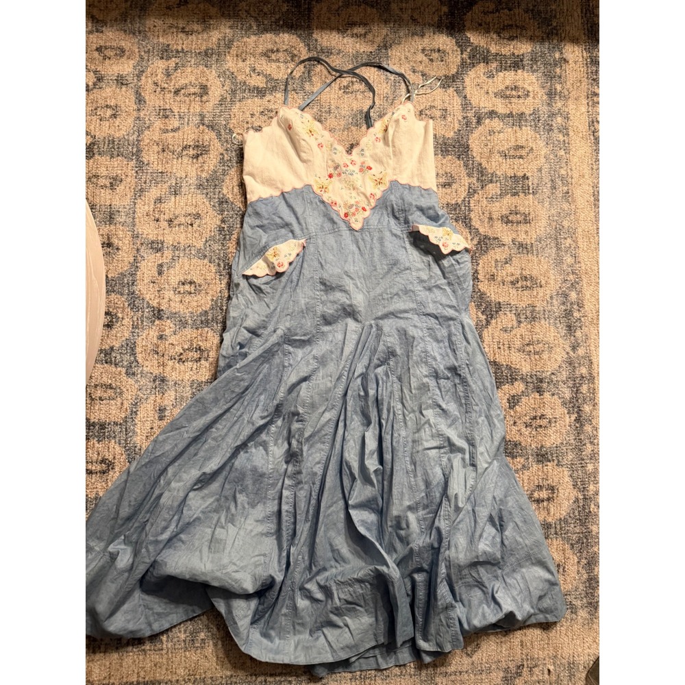 Free People This And That Embroidered Midi Dress S Excellent Condition - Picture 3 of 8